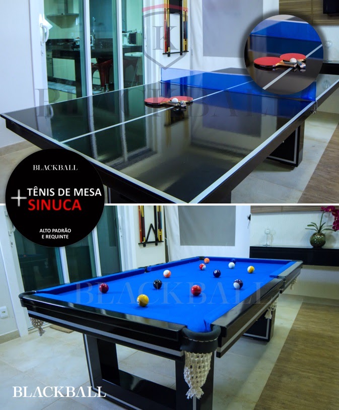 Tênis de Mesa e Mesa de Sinuca (2 em 1) BLACKBALL®