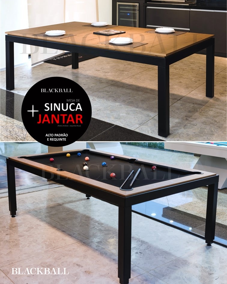 Mesa de Sinuca Comercial Black com Tampo de Ping-pong – Bilhares Flotuba